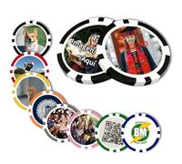 Fichas De Poker Personalizables 25-500 Unidades, Impresión A Doble Cara De Alta Definición, Logo / Texto / para Bodas, Fichas De Bar, Regalos De Fin De Estudios (Fichas Poker)