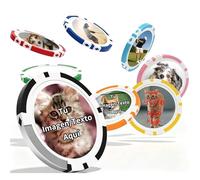 Fichas De Poker Personalizables 25-500 Unidades, Impresión A Doble Cara De Alta Definición, Logo / Texto / para Bodas, Fichas De Bar, Regalos De Fin De Estudios (Fichas de Poker Personalizadas)