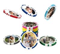 Fichas De Poker Personalizables 25-500 Unidades, Impresión A Doble Cara De Alta Definición, Logo / Texto / para Bodas, Fichas De Bar, Regalos De Fin De Estudios (Fichas de Poker)