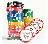 Fichas De Poker Personalizables 25-500 Unidades, Impresión A Doble Cara De Alta Definición, Logo / Texto / para Bodas, Fichas De Bar, Regalos De Fin De Estudios (Poker Chips)