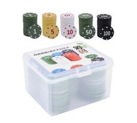 Fichas De Póker Profesionales Numeradas, Caja De 100 Unidades Estilo , Accesorio para Hogar, Oficina, Fiesta, Competición, Colección, Juego, Diversión, Estilo, Reunión, Noche