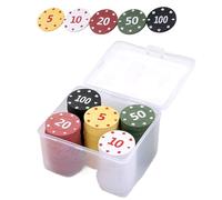 Fichas De Póker Profesionales Numeradas, Caja De 100 Unidades Estilo , Accesorio para Hogar, Oficina, Fiesta, Competición, Colección, Juego, Diversión, Estilo, Reunión, Noche
