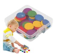 Fichas Para Contar: Juego De Matemáticas De Madera, Material Didáctico Para Estudiantes De 25 Mm, Juego Educativo De Conteo De Matemáticas | Juegos Educativos De 5 Colores Para El Desarrollo D