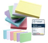 Fichas Siumir, paquete de 600, impresión a doble cara, tamaño A6, fichas rayadas de seis colores, aptas para el hogar y la escuela (14,8 x 10,5 cm)