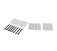 Ficher Humbucker para guitarra eléctrica, M3 x 30 mm, 16 tornillos y resortes de ajuste de , 8 piezas plateadas y 8 piezas negras