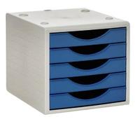 Fichero cajones de sobremesa q-connect 5 cajones color azul opaco 270x340x260 mm - KF11529