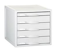 Fichero cajones de sobremesa archisystem 356x316x303 mm 5 cajones color gris 4 de 52mm y 1 de 22mm