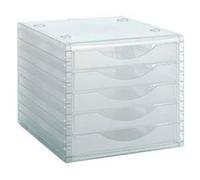 Fichero cajones de sobremesa archivo 2000 260x270x340 mm apilables 5 cajones transparente translucido