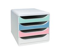 Fichero cajones de sobremesa exacompta autentik din a4+ plastico reciclado 4 cajones colores surtidos - 310303D