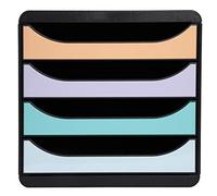 Fichero de cajones sobremesa exacompta big-box aquarel negro 4 cajones colores pastel glossy, Pastel Brillante
