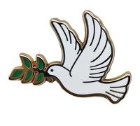 Ficsowy Peace Dove - Pin esmaltado con diseño de rama de olivo, insignia de paloma de animal, metal, sin piedras preciosas, Metal, No es una piedra preciosa