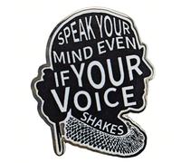 Ficsowy Speak Your Mind - Pin de solapa esmaltado, cita de Ruth Bader Ginsburg, pin feminista para mujeres poderosas, zinc, sin piedras preciosas