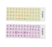 Fictory 2 calcomanías para teclado, diseño colorido inglés, a prueba de polvo, impermeables, teclas de PVC para escribir fácilmente y uso duradero