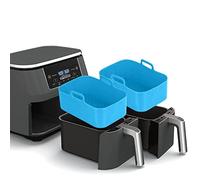 Fictory 2 ollas de silicona para freidora de aire, compatible con modelos de 8 cuartos de galón, forro reutilizable para una fácil limpieza, accesorios antiadherentes, evita que los alimentos se