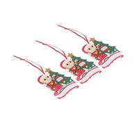 Fictory 3 adornos de árbol de Navidad con máscara azul, muñeco de nieve, decoración navideña personalizada de PVC con lazo de cinta, juego de colgantes conmemorativos para decoración de árbol festivo