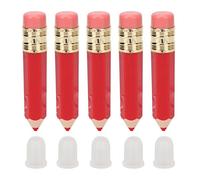 Fictory 5 tubos de brillo de labios de 5 ml, contenedor recargable con cubierta a prueba de fugas, color rojo
