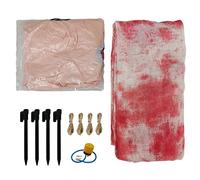 Fictory Accesorio inflable de Halloween con huella de mano sangrienta, decoración realista de víctima muerta para casa encantada, patio, fiesta, incluye bomba y clavijas de tierra