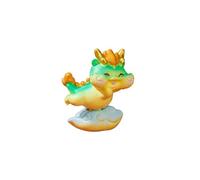 Fictory Adorno de dragón volador verde, figura del zodiaco del Año Nuevo chino, estatua coleccionable de GuoChao para escritorio, salpicadero de coche y decoración de micro paisaje