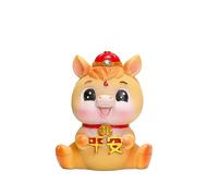 Fictory Adorno del zodiaco del año del caballo, decoración de escritorio pequeña, bonita figura de caballo, estatua tradicional de estilo chino "caballo pacífico" para decoración del hogar y la