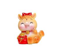 Fictory Adorno pequeño del año del caballo, bonita figura de poni de dibujos animados con diseño de bolsa de la suerte, decoración de escritorio del zodiaco chino estilo Guochao para el hogar y la