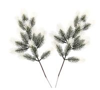 Fictory Aguja de pino artificial blanco esmerilado de 28 ramas para colgar en la pared, rama de árbol de Navidad flexible de 59 cm para decoración de mantel de vacaciones, arreglos florales y