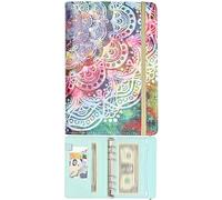 Fictory Carpeta planificadora de presupuesto A6, organizador de finanzas verde con rastreador de gastos, hojas de presupuesto mensual, bolsillos con cremallera, calcomanías de lámina dorada, optimiza