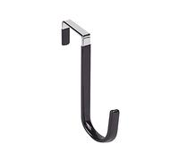 Fictory Colgador de corona para puerta, paquete de 2 ganchos de metal negro sobre la puerta, soporte de corona de 12,5 cm para decoraciones de Navidad, medias y organización del hogar