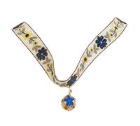 Fictory Collar de gato bordado de flor con colgante para gatos ajustable 30-35 cm, color amarillo grande
