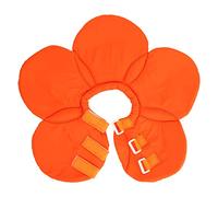 Fictory Collar de recuperación suave de cono de gato, impermeable y ajustable para perros y gatos, flor naranja, mediano