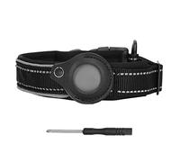 Fictory Collar reflectante de neopreno acolchado para Airtag para perros medianos y grandes, 38-45 cm, ajustable, duradero, seguridad nocturna, nailon, para mascotas, con destornillador