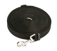 Fictory Correa larga de entrenamiento para perros, resistente y ajustable para perros grandes, 10 m, color negro