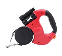 Fictory Correa retráctil doble con luz LED para perros pequeños y medianos, color rojo