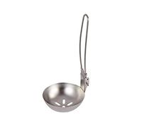 Fictory Cuchara ranurada de acero inoxidable con mango plegable, utensilio de cocina versátil para cocinar y freír, diseño que ahorra espacio, duradero y fácil de limpiar