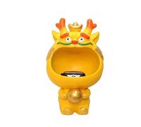 Fictory Cuenco de frutas de dragón dorado, soporte para llaves de dragón de riqueza auspiciosa y organizador de entrada, decoración del hogar de Año Nuevo Lunar, regalo de inauguración de la casa y