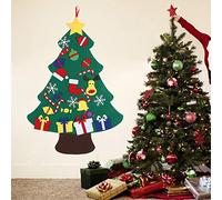 Fictory Decoración para colgar en la pared del árbol de Navidad de fieltro con adornos, actividades de calcomanías reutilizables para fiestas de niños, decoración festiva para el aula y el hogar