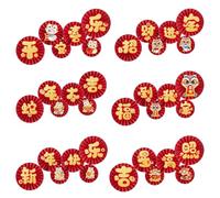 Fictory Decoraciones de abanico de papel de Año Nuevo chino, abanicos festivos rojos con frases auspiciosas para el hogar, la oficina y el centro comercial, decoración de festival de primavera