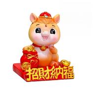 Fictory Figura de caballo del zodiaco, soporte para teléfono de escritorio, regalo de Año Nuevo chino, estatua de mascota Guochao, decoración de escritorio de oficina en casa para la buena fortuna