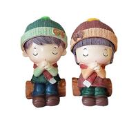 Fictory Figura de pareja de resina, par de muñecas de deseos para el día de San Valentín, aniversario, regalo de cumpleaños, estatua de decoración del hogar con papel de regalo