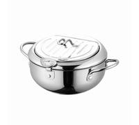 Fictory - Freidora profunda, freidora de tempura japonesa, olla pequeña de acero inoxidable con termómetro, filtración de aceite, fácil de limpiar, control preciso de cocción