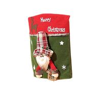 Fictory Fundas para sillas de Navidad con decoración de felpa 3D de Papá Noel y muñeco de nieve, fundas de punto festivas para mesa de comedor y decoración de fiesta en el hogar