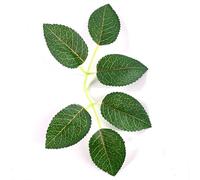 Fictory Hojas de rosas artificiales, paquete de 6 follajes de tela de seda, hojas verdes realistas para arreglos florales de bricolaje, ramos de boda, decoración del hogar y decoraciones de fiesta