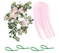 Fictory Juego de arcos de flores artificiales, 3 piezas, arreglo floral de bienvenida para decoración de boda, decoración de puerta y letreros