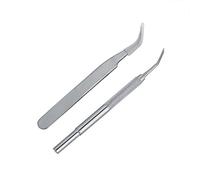 Fictory Kit de herramientas para eliminar garrapatas, pinzas profesionales de acero inoxidable para perros y gatos, juego de 2 piezas, color plateado