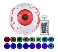 Fictory Luces LED inflables de globo ocular de 24 pulgadas, decoraciones de Halloween, globos oculares luminosos con control remoto, 16 colores RGB y 4 modos de luz, decoración impermeable para