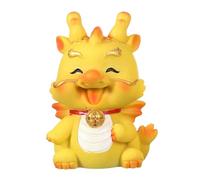 Fictory Lucky Fortune Dragon Bobblehead, bonita figura asintiendo con base de campana, adorno de tablero de coche de Año Nuevo chino y decoración de escritorio para el hogar
