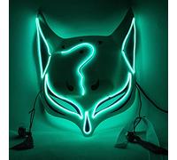 Fictory Máscara LED de zorro iluminada para Halloween, cosplay, con banda elástica ajustable para fiestas, carnaval, actuaciones en escenarios