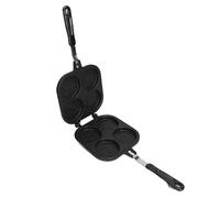Fictory Molde para panqueques de doble cara, revestimiento antiadherente, aleación de aluminio, multifuncional para sándwiches, pastel de rueda, pan, huevo, diseño de fácil vuelta, distribución