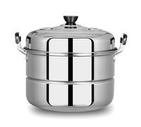 Fictory Olla de vapor de acero inoxidable, gran capacidad de 2 niveles para cocina, verduras al vapor y huevos, diseño duradero, solución fácil de cocinar