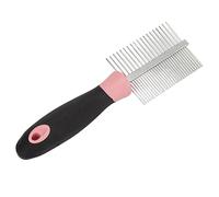 Fictory Peine antipulgas para perros y gatos, peine desenredante de doble cara para mascotas de pelo corto y largo, color rosa