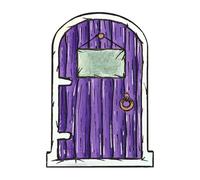 Fictory Puerta de hadas en miniatura hecha a mano de gnomo de madera para decoración de jardín, interior y exterior, adorno encantado